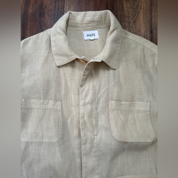 MATE the label linen long sleeve jumpsuit in natural size medium - Picture 3 of 15
